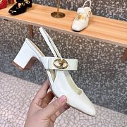Kitlife Valentino Garavani White Leather VLogo Locker Slingback Pumps - 6
