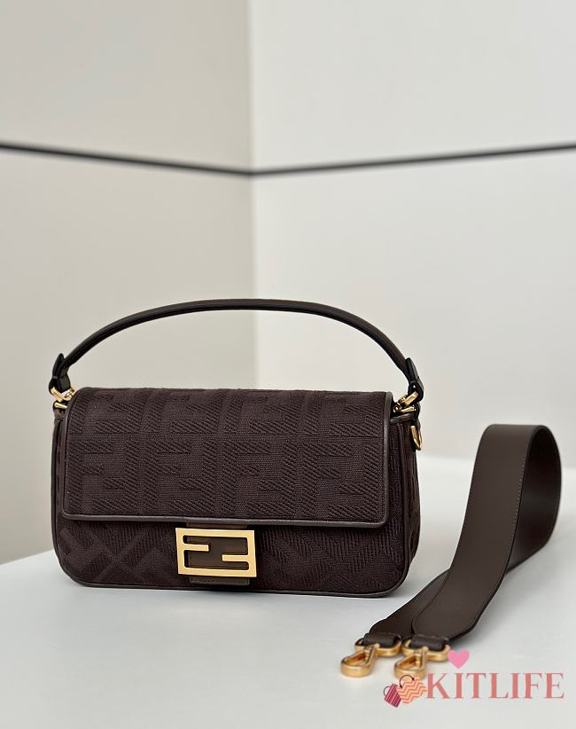 Kitlife Fendi Baguette Bag Dark Brown 0159A 27×6×14cm  - 1