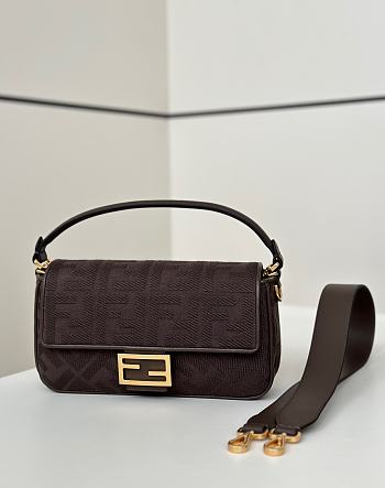 Kitlife Fendi Baguette Bag Dark Brown 0159A 27×6×14cm 