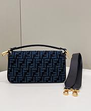 Kitlife Fendi Baguette Dark Blue FF Jacquard Bag 27x6x15cm - 4