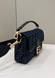Kitlife Fendi Baguette Dark Blue FF Jacquard Bag 27x6x15cm - 3