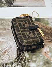Kitlife Fendi Nano Baguette Charm Fabric Brown Bag 11x2.5x7cm - 5