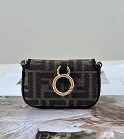 Kitlife Fendi Nano Baguette Charm Fabric Brown Bag 11x2.5x7cm - 3