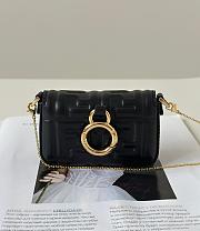 Kitlife Fendi Nano Baguette Charm Black Bag 11x2.5x7cm - 3