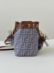 Kitlife Fendi Small Mon Tresor Bag Grey Jacquard 14x12x18cm - 3