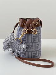 Kitlife Fendi Small Mon Tresor Bag Grey Jacquard 14x12x18cm - 4