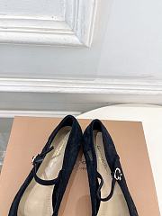 Kitlife Gianvito Rossi Claudia suede-trimmed Lace Mary Jane Shoes Black  - 3
