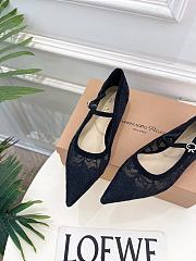 Kitlife Gianvito Rossi Claudia suede-trimmed Lace Mary Jane Shoes Black  - 2