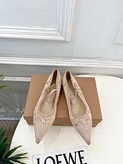 Kitlife Gianvito Rossi Claudia suede-trimmed Lace Mary Jane Shoes Beige - 1