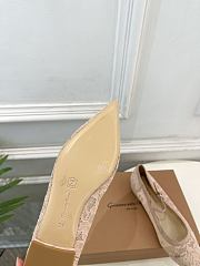 Kitlife Gianvito Rossi Claudia suede-trimmed Lace Mary Jane Shoes Beige - 4