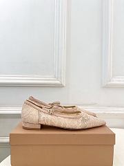 Kitlife Gianvito Rossi Claudia suede-trimmed Lace Mary Jane Shoes Beige - 2