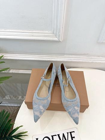 Kitlife Gianvito Rossi Claudia suede-trimmed Lace Mary Jane Shoes Blue