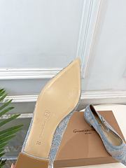 Kitlife Gianvito Rossi Claudia suede-trimmed Lace Mary Jane Shoes Blue - 5