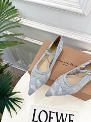 Kitlife Gianvito Rossi Claudia suede-trimmed Lace Mary Jane Shoes Blue - 2