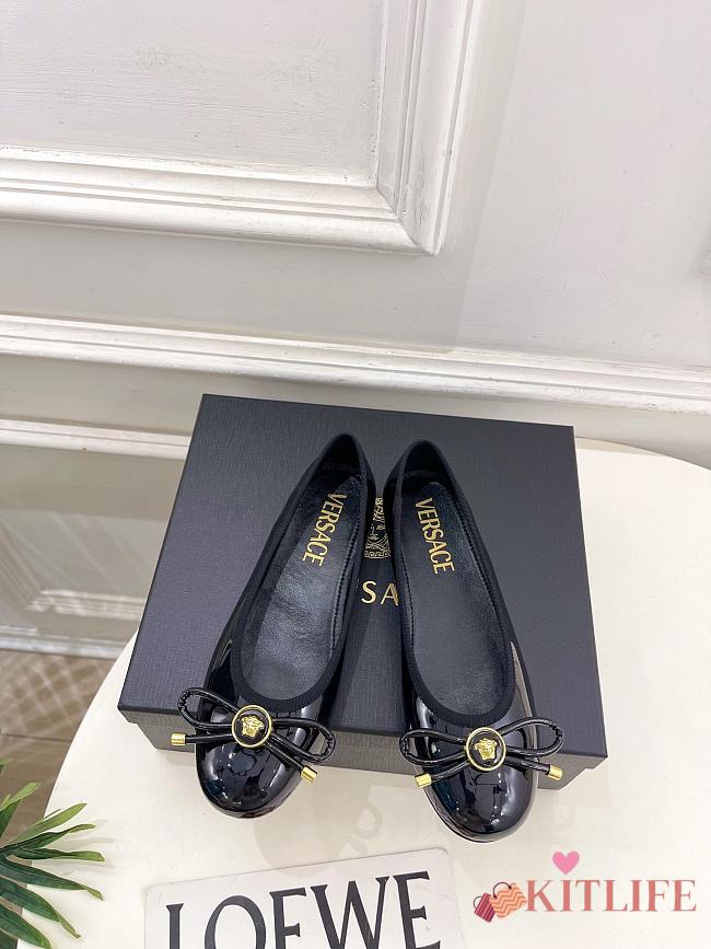 Kitlife Versace Opera Bow Ballet Flats Black - 1