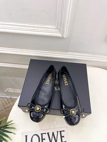 Kitlife Versace Opera Bow Ballet Flats Black