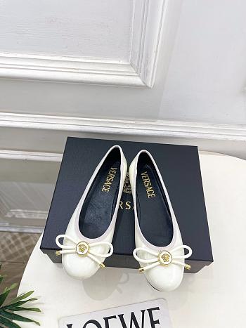 Kitlife Versace Opera Bow Ballet Flats White