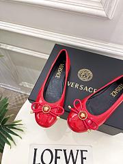 Kitlife Versace Opera Bow Ballet Flats Red - 5