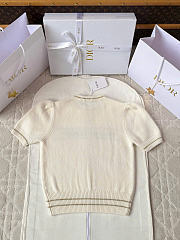 Kitlife Dior Short-Sleeved Sweater Ecru and Gold-Tone Virgin Wool-Cashmere-Blend Knit - 5