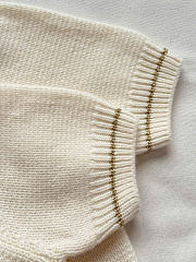 Kitlife Dior Short-Sleeved Sweater Ecru and Gold-Tone Virgin Wool-Cashmere-Blend Knit - 4