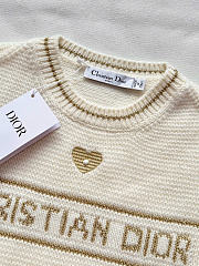 Kitlife Dior Short-Sleeved Sweater Ecru and Gold-Tone Virgin Wool-Cashmere-Blend Knit - 2