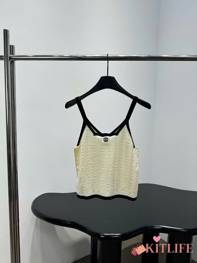 Kitlife Chanel Cotton V-Neck Camisole White - 1