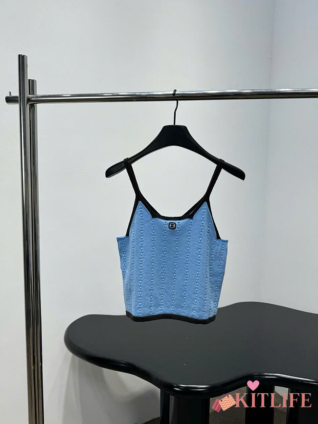 Kitlife Chanel Cotton V-Neck Camisole Blue - 1