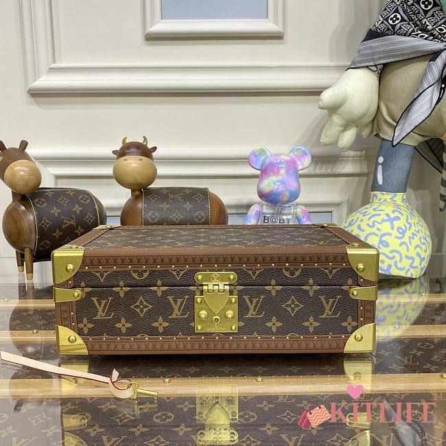 Kitlife Louis Vuitton Cotteville Brown & Red Watch Case Presbyopia M47641 35x9x12cm - 1