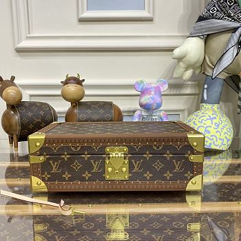 Kitlife Louis Vuitton Cotteville Brown & Red Watch Case Presbyopia M47641 35x9x12cm