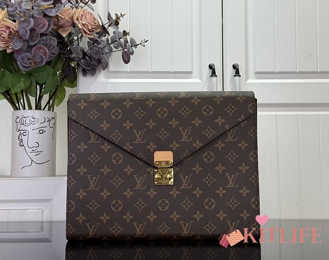 Kitlife Louis Vuitton Mark Folder Brown Monogram Canvas GI0721 3.5x26x32.5cm - 1