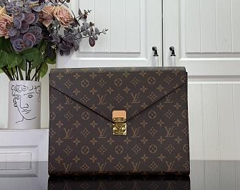 Kitlife Louis Vuitton Mark Folder Brown Monogram Canvas GI0721 3.5x26x32.5cm