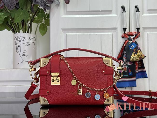 Kitlife Louis Vuitton Side Trunk PM Bag Red M28333 19x12.5x7.5cm - 1