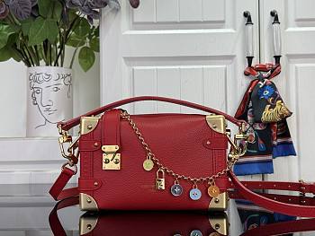 Kitlife Louis Vuitton Side Trunk PM Bag Red M28333 19x12.5x7.5cm