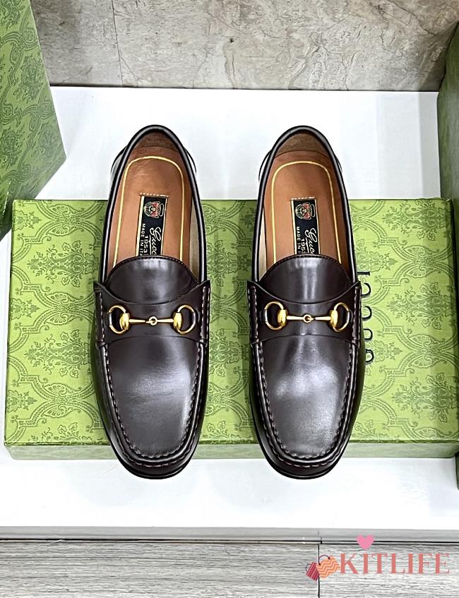 Kitlife Gucci Men 1953 Horsebit Dark Brown Leather Loafer  - 1