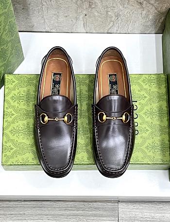 Kitlife Gucci Men 1953 Horsebit Dark Brown Leather Loafer 