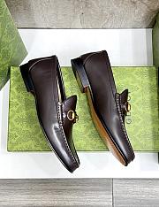 Kitlife Gucci Men 1953 Horsebit Dark Brown Leather Loafer  - 4