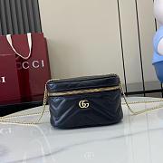 Kitlife Gucci Mini GG Marmont Vanity Bag Black 837455 15x8x8.5cm - 1