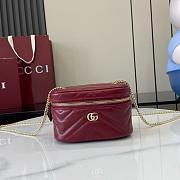 Kitlife Gucci Mini GG Marmont Vanity Bag Red 837455 15x8x8.5cm - 1