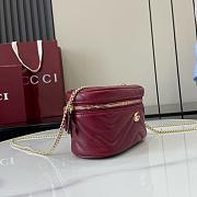 Kitlife Gucci Mini GG Marmont Vanity Bag Red 837455 15x8x8.5cm - 6