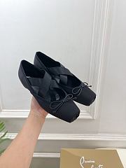 Kitlife Christian Louboutin Cassiasticina Black Leather Ballerinas  - 1