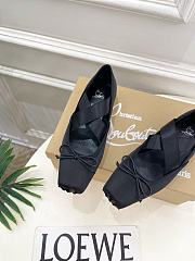Kitlife Christian Louboutin Cassiasticina Black Leather Ballerinas  - 2