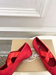 Kitlife Christian Louboutin Cassiasticina Red Leather Ballerinas  - 6