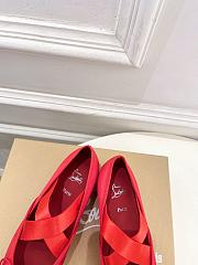 Kitlife Christian Louboutin Cassiasticina Red Leather Ballerinas  - 5