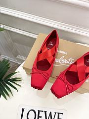 Kitlife Christian Louboutin Cassiasticina Red Leather Ballerinas  - 4