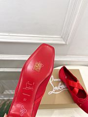 Kitlife Christian Louboutin Cassiasticina Red Leather Ballerinas  - 2