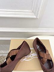 Kitlife Christian Louboutin Cassiasticina Dark Brown Leather Ballerinas  - 6