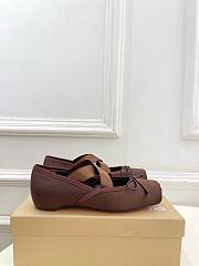 Kitlife Christian Louboutin Cassiasticina Dark Brown Leather Ballerinas  - 4