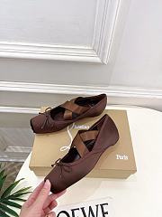Kitlife Christian Louboutin Cassiasticina Dark Brown Leather Ballerinas  - 2
