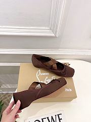 Kitlife Christian Louboutin Cassiasticina Dark Brown Leather Ballerinas  - 3