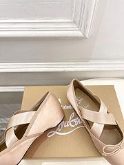 Kitlife Christian Louboutin Cassiasticina Beige Leather Ballerinas  - 3